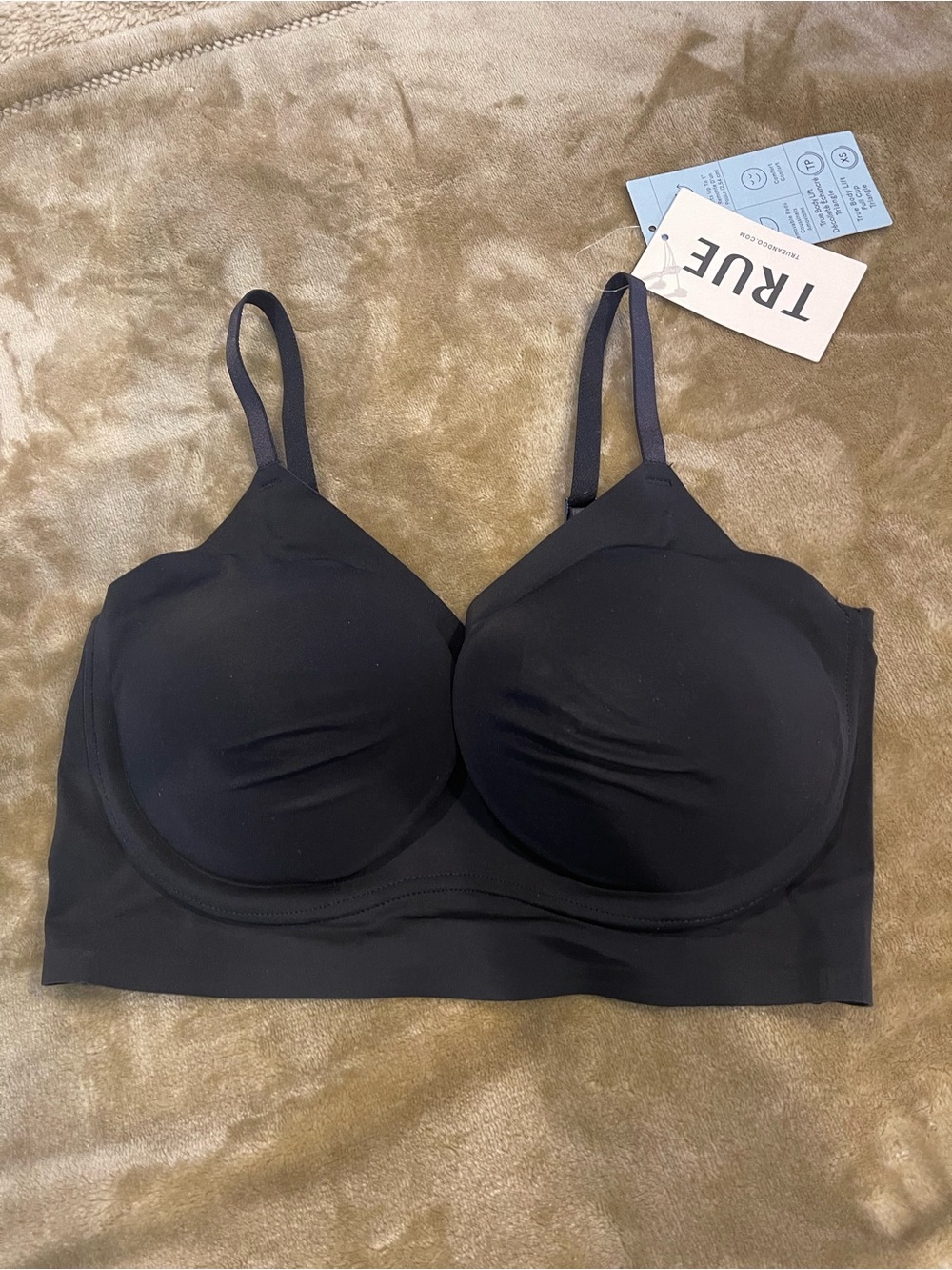 True & Co. Black Seamless wireless T-shirt bra size XS